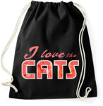 printfashion i love the cats - Sportzsák, Tornazsák - Fekete (13539664)