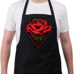 printfashion Rózsa háromszög - Kötény - Fekete (5145594)