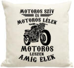 printfashion Motoros szív, motoros lélek. . . - Párnahuzat, Díszpárnahuzat - Lenvászon (939253)