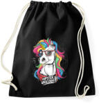 printfashion Hipszter unikornis - Sportzsák, Tornazsák - Fekete (3632601)