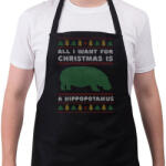 printfashion Karácsonyra vízilovat szeretnék - Kötény - Fekete (5649656)