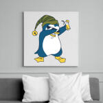 printfashion Pingvin-koktéllal - Vászonkép - Fehér (6634595)