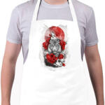 printfashion Fehér tigris - Kötény - Fehér (4903892)