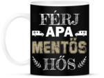 printfashion Férj, apa, mentős, hős - Bögre - Fekete (9127885)