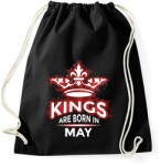printfashion Kings are born in May - Sportzsák, Tornazsák - Fekete (1475902)