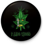 printfashion i like weed - Kitűző, hűtőmágnes - Fekete (3101664)