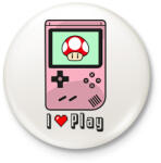 printfashion I Love Play - Kitűző, hűtőmágnes - Fehér (13477911)