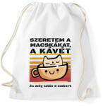 printfashion Szeretem a macskákat és még talán 3 embert - Sportzsák, Tornazsák - Fehér (16321662)