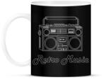printfashion retro music - Bögre - Fekete (15179689)