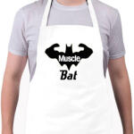 printfashion Muscle bat - Kötény - Fehér (4912241)