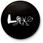 printfashion Fodrász Love - Kitűző, hűtőmágnes - Fekete (3097432)
