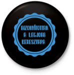 printfashion Bizonyítottan a legjobb keresztapa - Kitűző, hűtőmágnes - Fekete (7116253)