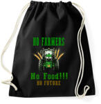 printfashion no farmers no food - Sportzsák, Tornazsák - Fekete (8199560)