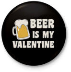 printfashion Sör valentin - Kitűző, hűtőmágnes - Fekete (3095868)