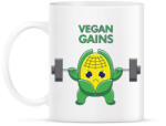 printfashion Vegan Gains - Bögre - Fehér (6599374)