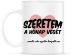 printfashion Szeretem a hónap végét - Bögre - Fehér (12565612)