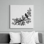 printfashion Bird & Tree drawing - Vászonkép - Fehér (6627216)