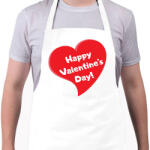 printfashion Happy Valentine's Day - Kötény - Fehér (12069394)