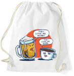 printfashion Sör vs. kávé - Sportzsák, Tornazsák - Fehér (2397035)