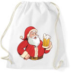 printfashion Télapó sörrel - Sportzsák, Tornazsák - Fehér (5112395)