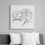 printfashion Kutya gazdi - Vászonkép - Fehér (12004022)