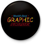 printfashion World's best graphic designer - Kitűző, hűtőmágnes - Fekete (12688956)