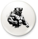 printfashion Gym bear - Kitűző, hűtőmágnes - Fehér (16176256)
