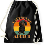 printfashion Dachshund addict - Sportzsák, Tornazsák - Fekete (7343049)