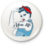 printfashion Mom Life - Kitűző, hűtőmágnes - Fehér (3081268)