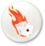 printfashion Póker - Kitűző, hűtőmágnes - Fehér (6248964)