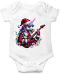 printfashion Vicces karácsonyi gitáros rocker party unikornis - Baba Body - Fehér (15235452)