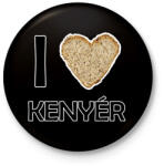 printfashion I love kenyér - Kitűző, hűtőmágnes - Fekete (12758844)