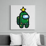 printfashion Zöld among us karácsonyi égőkkel - Vászonkép - Fehér (6638988)