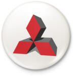 printfashion MITSUBISHI 3D - Kitűző, hűtőmágnes - Fehér (3078998)