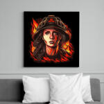 printfashion Női tűzoltó - Vászonkép - Fekete (13530663)