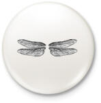 printfashion Szitakötőszárny (fekete-fehér) - Kitűző, hűtőmágnes - Fehér (15473239)