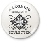 printfashion Horgász szeptember - Kitűző, hűtőmágnes - Fehér (5734368)