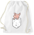 printfashion Malac zsebben - Sportzsák, Tornazsák - Fehér (4000499)