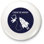 printfashion Explore the universe! - Kitűző, hűtőmágnes - Fehér (4219133)