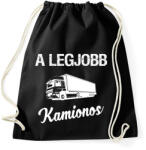 printfashion A legjobb kamionos - Sportzsák, Tornazsák - Fekete (1006789)