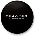 printfashion Teacher friends - Kitűző, hűtőmágnes - Fekete (3097282)