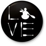 printfashion Kajak love - Kitűző, hűtőmágnes - Fekete (15919498)