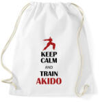 printfashion Keep calm - Akido - Sportzsák, Tornazsák - Fehér (7566647)