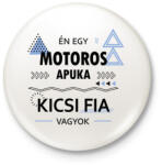 printfashion Én egy motoros apuka kicsi fia vagyok - Kitűző, hűtőmágnes - Fehér (6368222)
