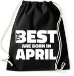 printfashion The Best are born in april - Sportzsák, Tornazsák - Fekete (5427860)