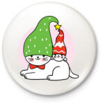 printfashion Karácsonyi cicák - Kitűző, hűtőmágnes - Fehér (5568442)