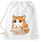 printfashion Cica a dobozban - Sportzsák, Tornazsák - Fehér (2532625)