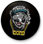 printfashion Rap medve - Kitűző, hűtőmágnes - Fekete (3091136)