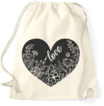printfashion Szív virágokkal - Sportzsák, Tornazsák - Natúr (4293075)