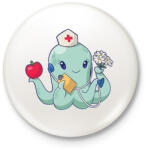 printfashion Ápolónő polip - Kitűző, hűtőmágnes - Fehér (13649607)